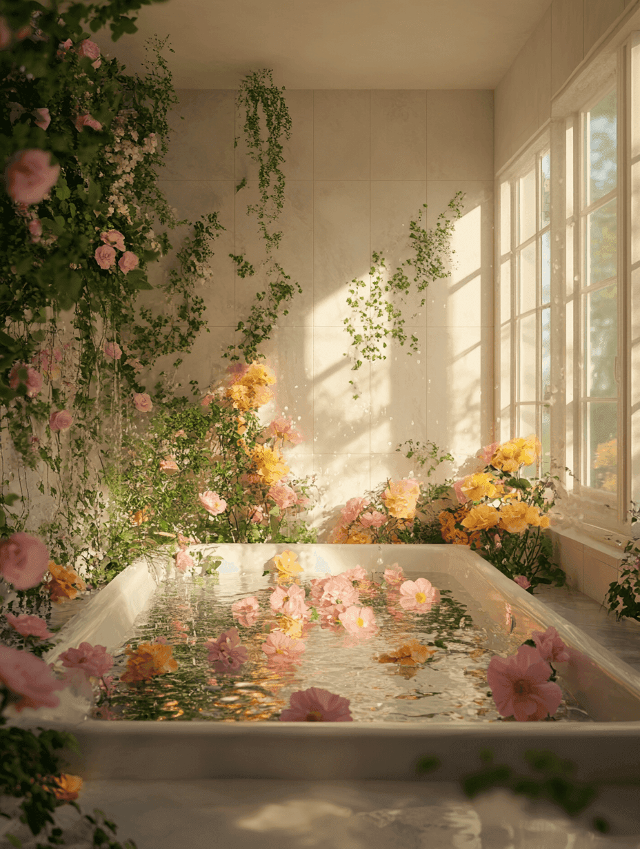 Floral Bathtub Sanctuary