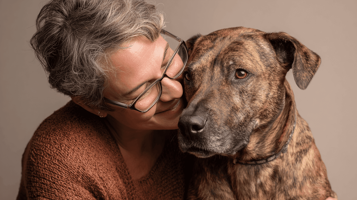 Elderly Woman with Dog