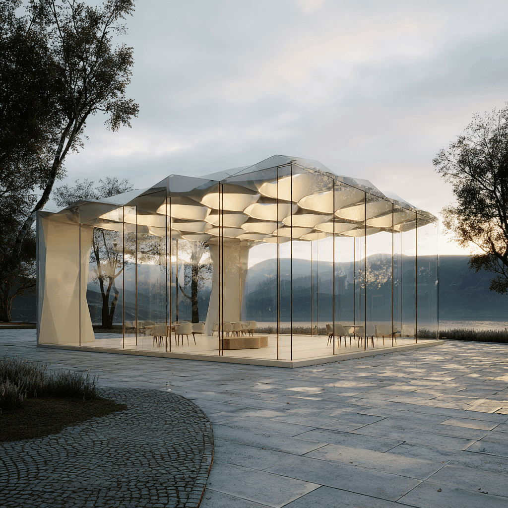 Glass Pavilion by the Lake