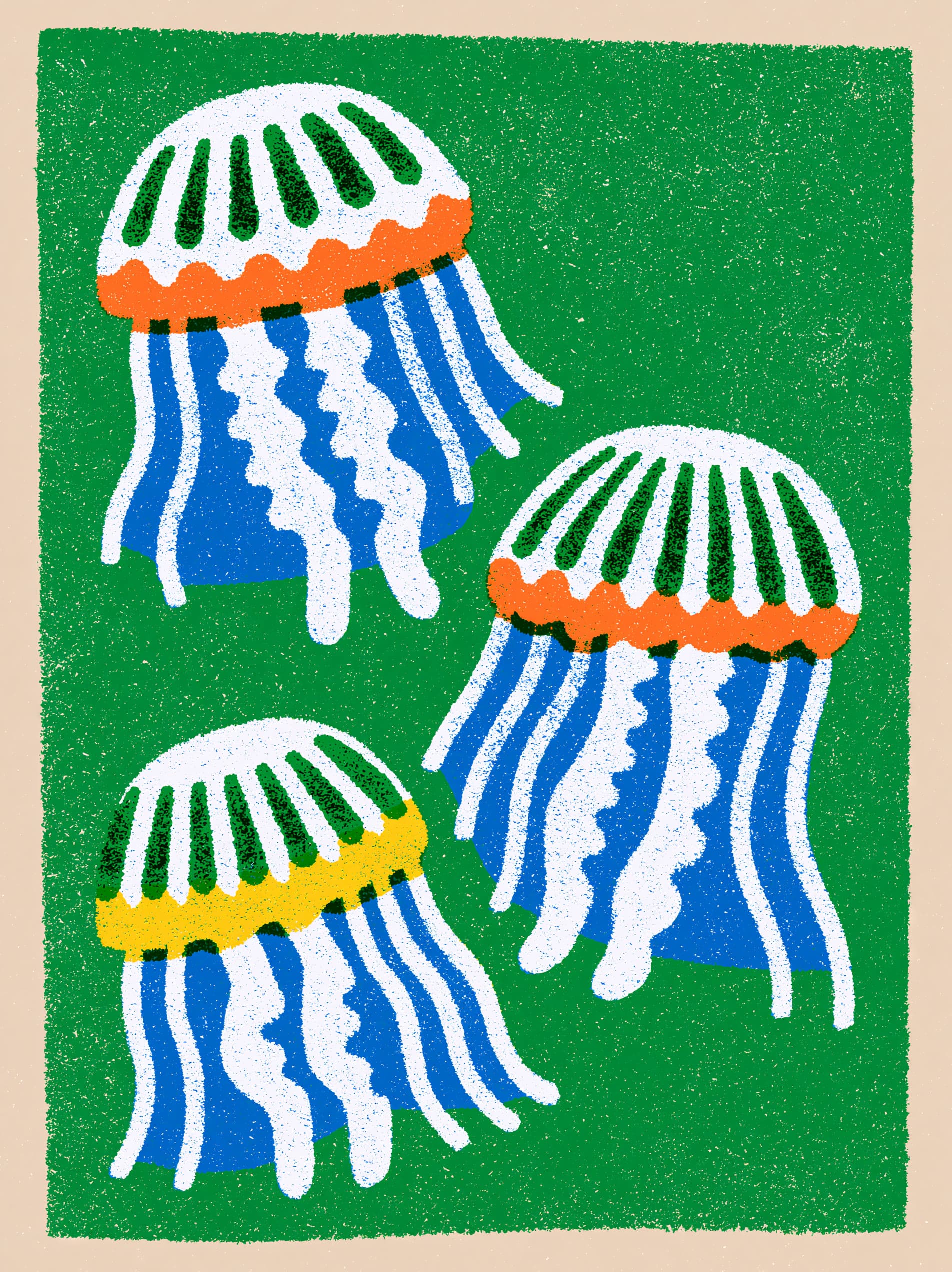Retro Jellyfish Poster