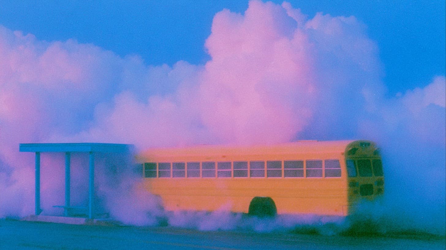 School Bus in the Clouds