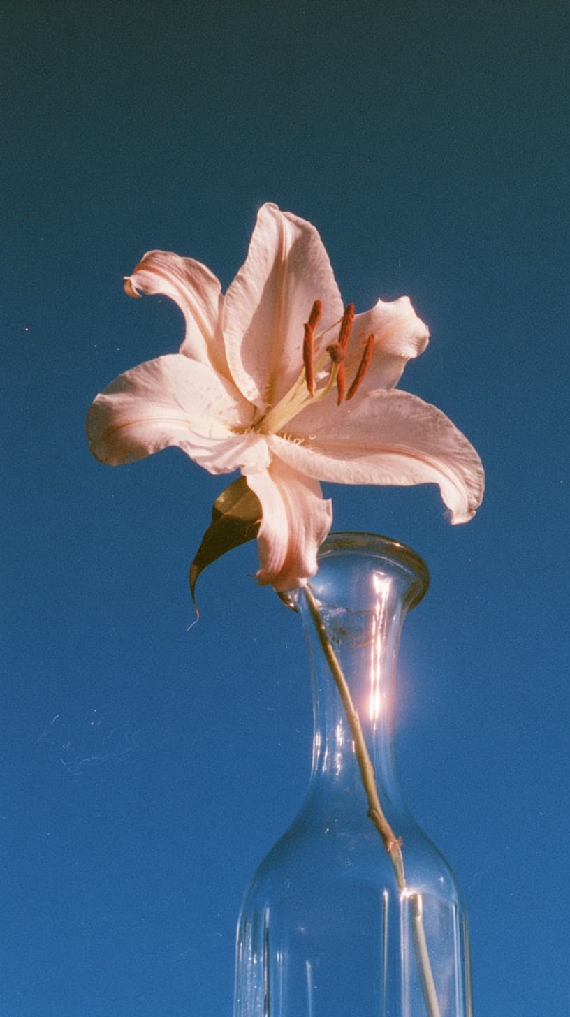 Lily Against Deep Blue