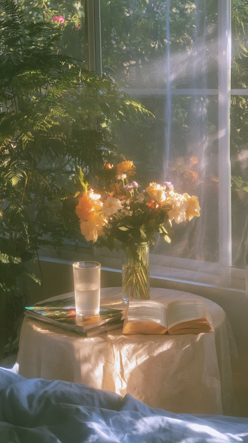 Sunbeam Over a Bedside Table