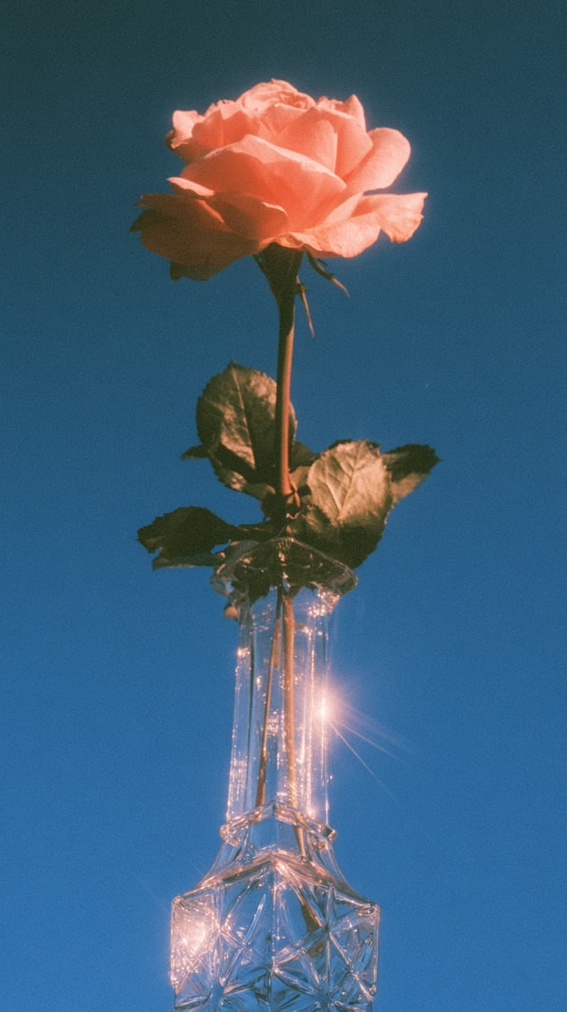 Rose in a Crystal Vase