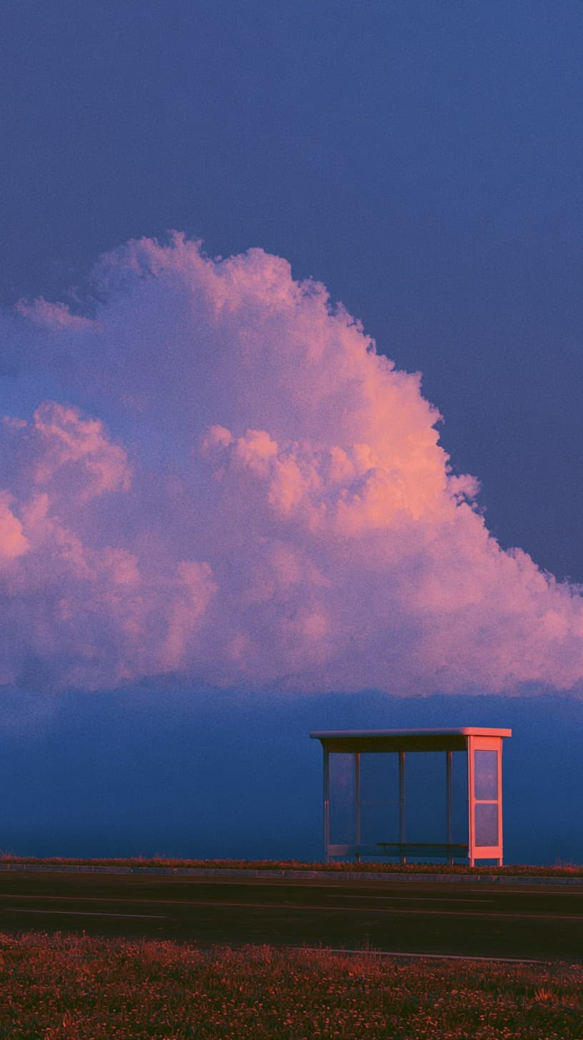 Bus Stop and a Rising Cloud