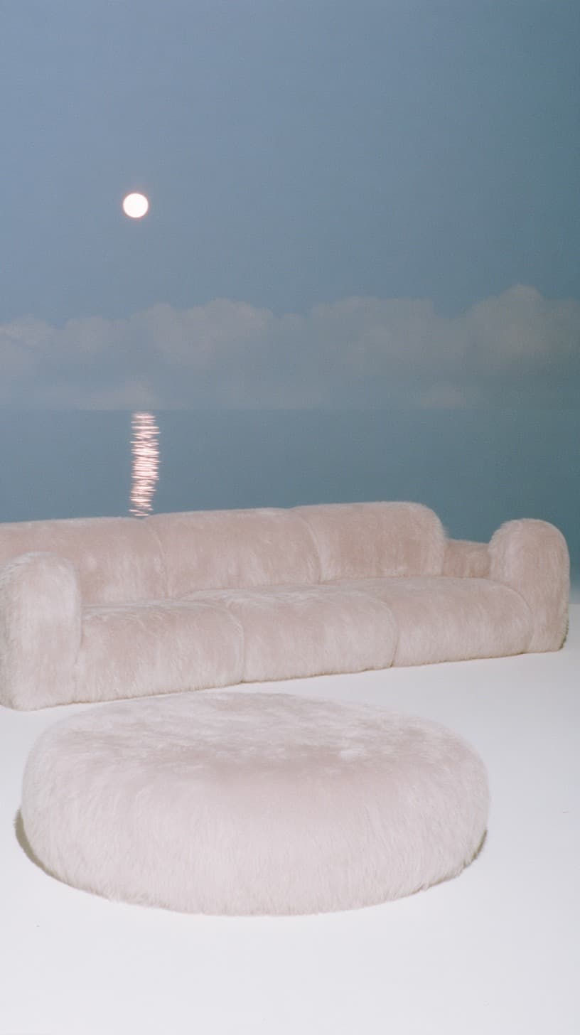 Moonrise Behind a Soft Sofa