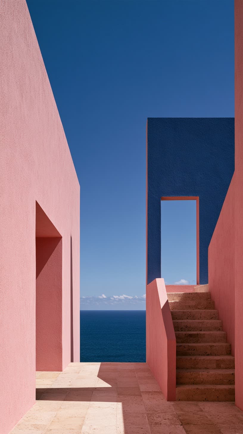 Pink and Blue Stairwell