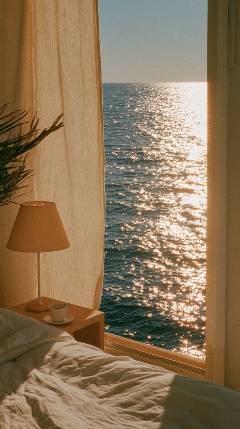 Lamp, Coffee, Ocean