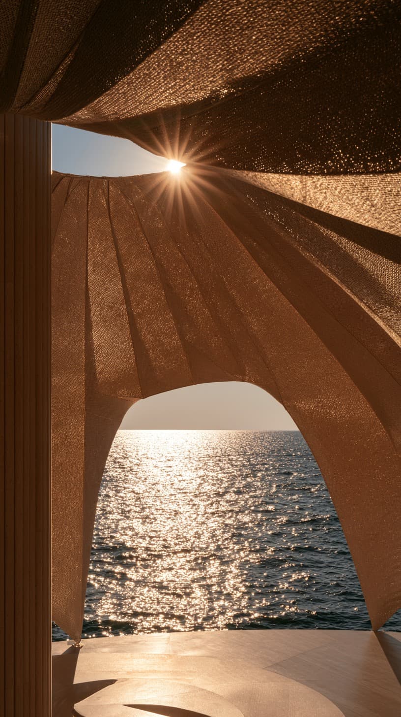 Woven Sunshade at Sunset