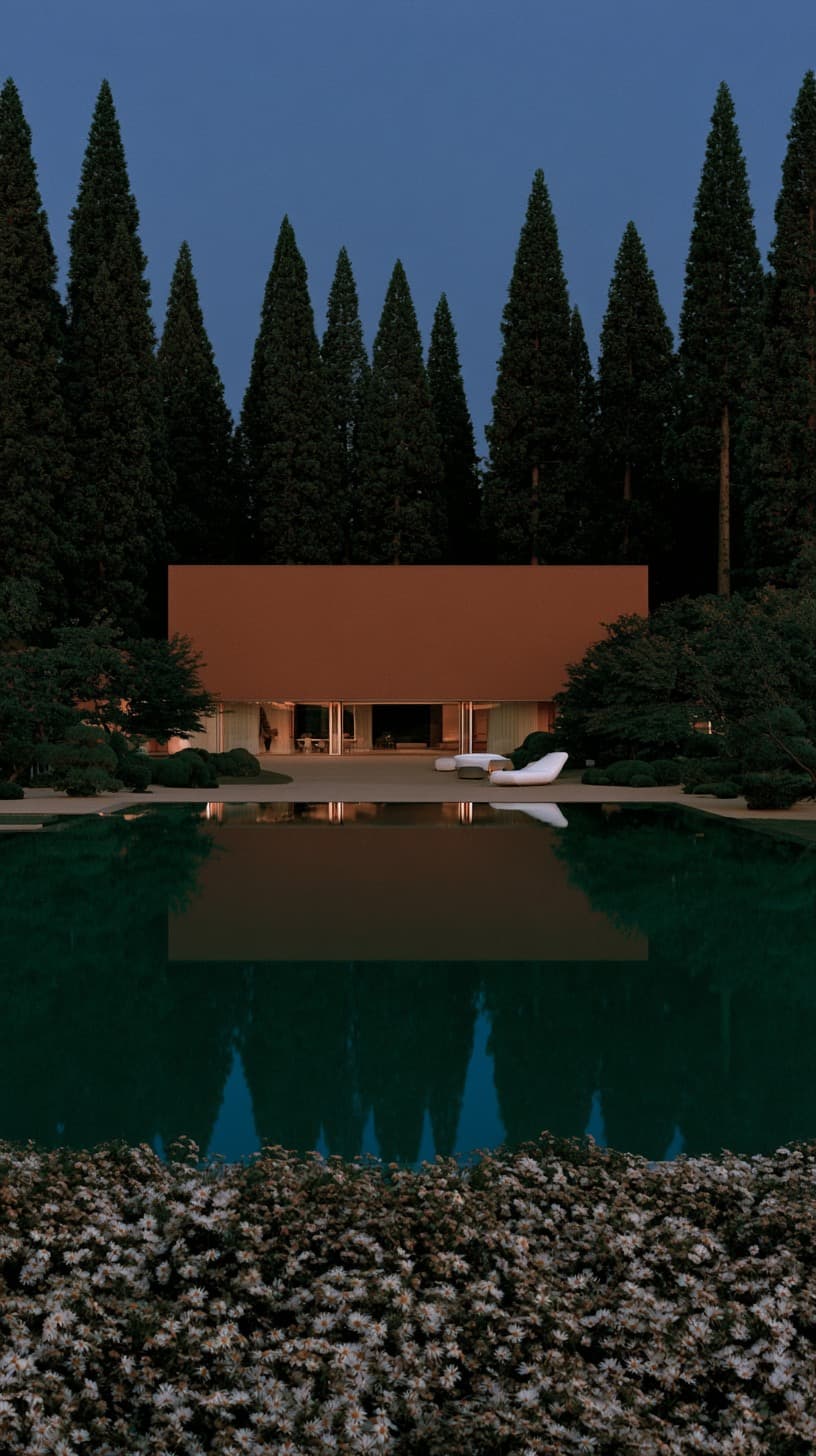 Terracotta Pavilion at Dusk