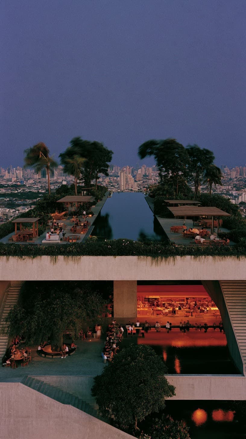 Bangkok Rooftop at Blue Hour